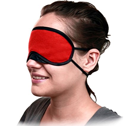 OptiSex Satin Luxe Double Strap Blindfold Eye Mask, Romantic Red