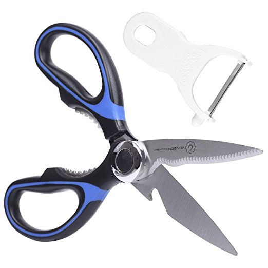 Kitchen Shears Pro-Multifunction Scissors Sets And Peeling Knife-Award Winning Heavy Duty Multi-Purpose Utility for Chicken, Poultry, Meat, Fish,Vegetables, Herbs, and BBQ's - As Sharp As Any Knife