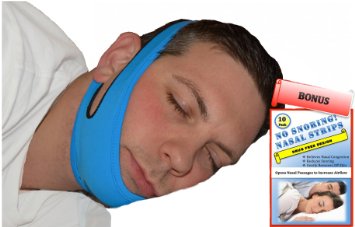 Anti Snore Chin Strap - The Original Anti Snoring Jaw Support - Stop Snore Solution - Sleep Better Aids - Snore No More Devices - Sleeping Relief - Alternative to Mouthpieces, Nose Strips and Nasal Dialators