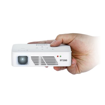 AAXA ST200 HD 1280 x 720 Resolution LED Pico Projector, 150 Lumens, Short Throw, 60 Minute Battery, 15,000 Hour LEDs - KP-350-01