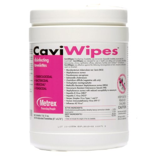 CaviWipes Metrex Disinfecting Towelettes Canister Wipes, 160 Count