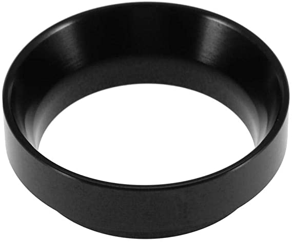 Espresso Dosing Funnel Aluminum Coffee Dosing Ring -for 58mm Portafilters ((Black))