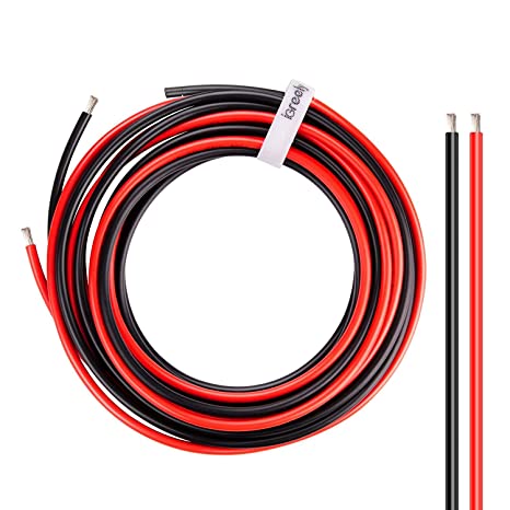 6 Gauge Wire - iGreely 10 FT Red & 10 FT Black 6 Gauge Tinned Copper Electrical Wire Cable for Car Audio Automotive Trailer Marine Harness Wiring 6AWG 10Ft