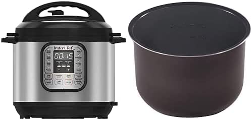 Instant Pot Duo 7-in-1 Electric Pressure Cooker, Sterilizer, Slow Cooker, Rice Cooker, Steamer, Saute, Yogurt Maker, and Warmer, 6 Quart, 14 One-Touch Programs & 6 Quart Ceramic Cooking Pot