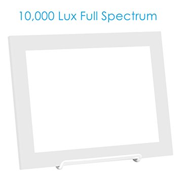Charmax SLT002 10,000 LUX Light Therapy Lamp, Bright White Full Spectrum LED Light Box, Slim Energy Light Lamp,10.3 x 7.8 inch, White
