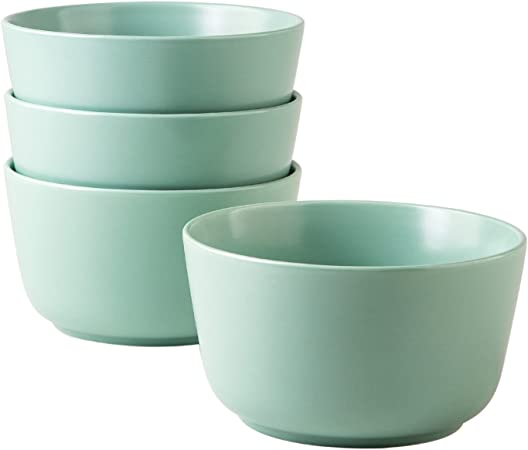 AmorArc Cereal Bowls Set for Kitchen, 26 ounce Large Ceramic Soup Bowls Set of 4 for Salad Snacks Soup Cereal, Chip-Resistant Kitchen Bowls, Matte Turquoise