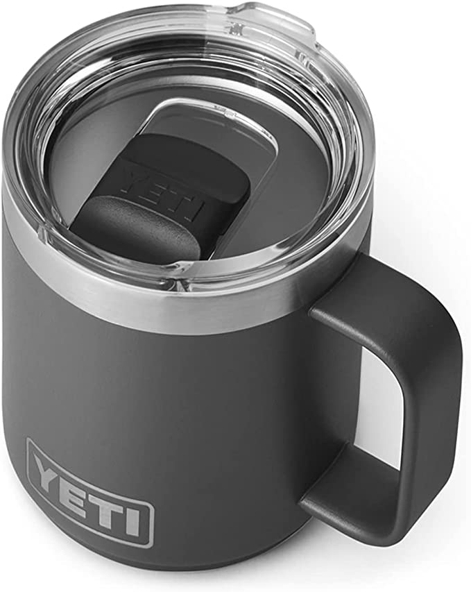 YETI Rambler 10 oz Stackable Mug, Vacuum Insulated, Stainless Steel with MagSlider Lid, Charcoal