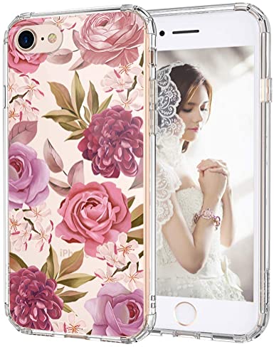 MOSNOVO iPhone 8 Case, iPhone 7 Clear Case, Blossom Flower Floral Pattern Printed Clear Design Transparent Plastic Back Case with TPU Bumper Protective Case Cover for iPhone 7/iPhone 8