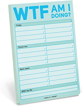 Knock Knock WTF Am I Doing? Pad, to Do List Note Pad, 6 x 9-inches (Pastel Edition)