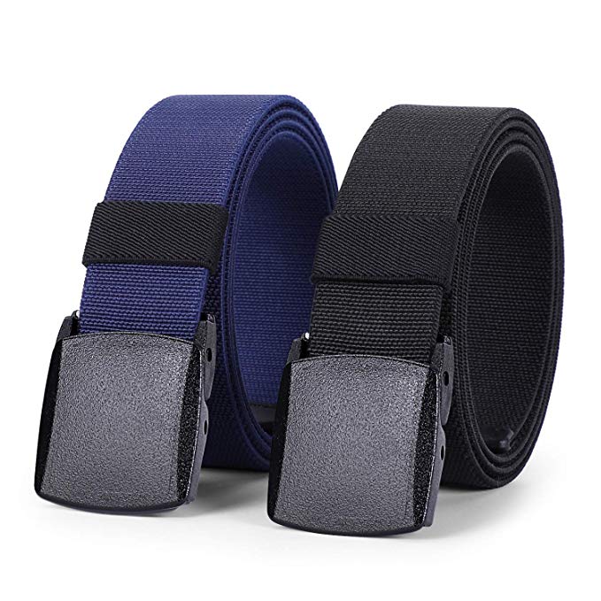 Elastic Stretch Belt for Men Breathable Sports Outdoor Belt,JasGood 3.8cm Plastic Buckle with Standby Nickle Free Plastic Buckle