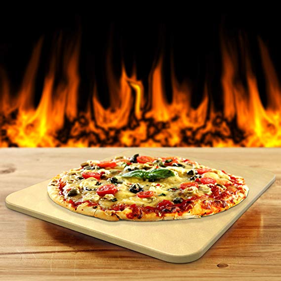 Make The Best Crispy Crust Pizza Use the Only Pizza Stone with Thermarite (Engineered Tuff Cordierite). Durable, Certified Safe. Good in Ovens & Grills. 14 x 16 Rectangular. Recipe Ebook  Free Scraper