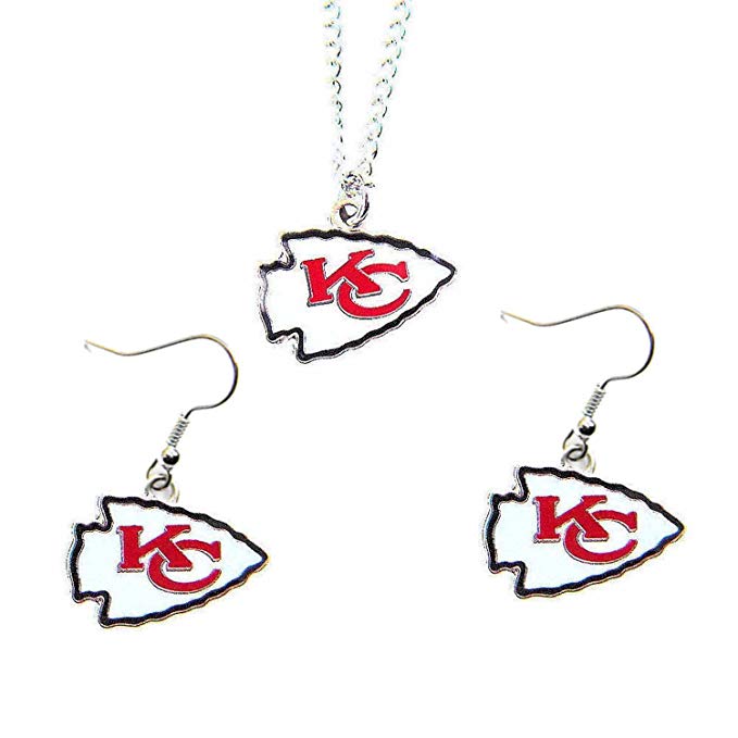 Kansas City Chiefs Necklace and Dangle Earings Charm Set - [Misc.]