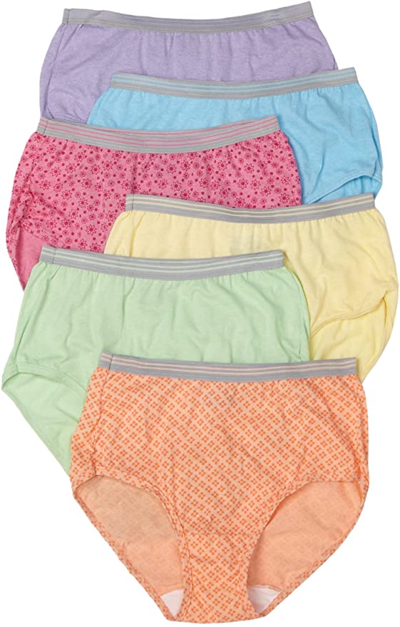 Fruit of the Loom Women's 6-Pack Heather Brief Panties