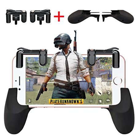Lanyi Mobile Game Controller PUBG, Sensitive Shoot and Aim Buttons L1R1 for Knives Out/Rules of Survival, Survival Game Controller for 4.5-6.5 inch Android IOS Phones (Game triggers controllers-2)