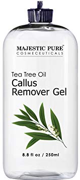 Callus Remover for Feet by Majestic Pure - Gel with Tea Tree Oil for Corn and Callus - Moisturizes & Hydrates Toughened & Dry Skin, Removes Dead Skin, 8.8 fl. oz.