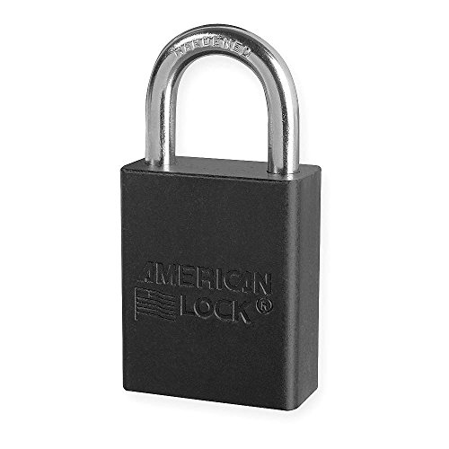 Master Lock A1105BLK Aluminum Black Safety Padlock with 1/4" X 1" Shackle (Pack of 6)