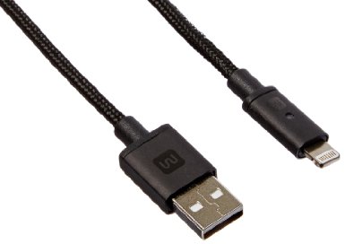 Monoprice 112871 Luxe Series Apple MFi Certified Lightning to USB Charge and Sync Cable 6ft Black