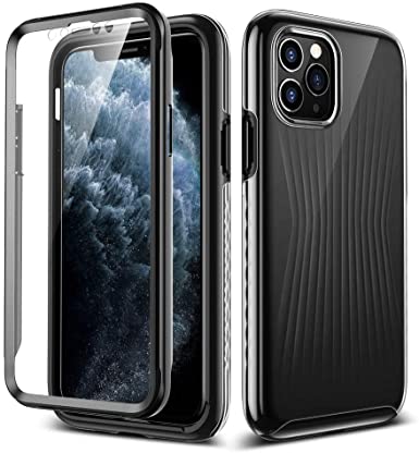 ESR Amber Tough Case Compatible with iPhone 11 Pro, Full-Body Protective Case, Built-in Screen Protector, Sleek TPU   Hard PC Hybrid Case, Unique Stylish Heavy-Duty Case for iPhone 5.8" (2019), Black