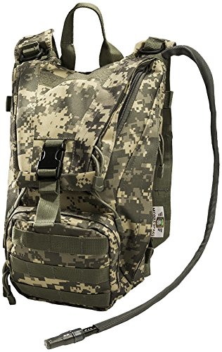 Hydration Pack with 2.5L Bladder and 2 Additional Pockets. Tough Military Style Backpack From Monkey Paks Is Perfect for Hiking, Biking, Running, Walking and More.
