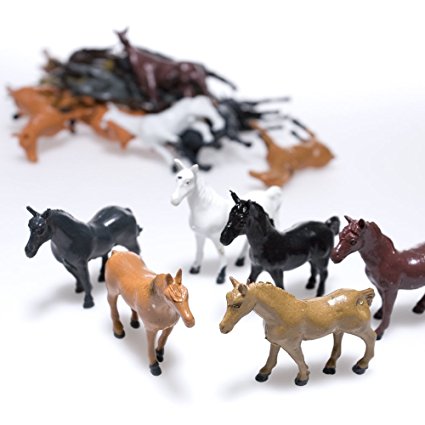 Fun Express Vinyl Plastic Horses Toy - 12 Pieces