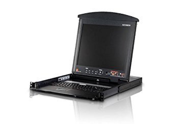 ATEN 17-Inch Dual Rail LCD Integrated Console w/ Extra Console port KL1100M (Black)