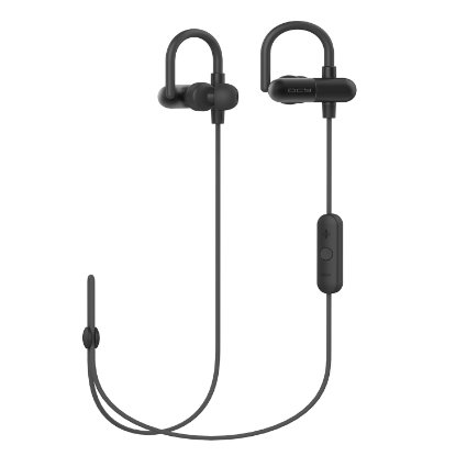 Bluetooth Headset, [Upgrade QY8] Sweatproof QY11 V4.1 Wireless Earbuds Noise Reduction Headphones with Microphone for Running Sports QCY APT-X Stereo In-Ear Earphones with Memory Metal Earhook (Black)