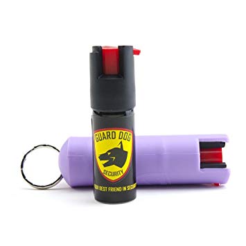 Guard Dog Security Hard Case Pepper Spray – Keychain and Belt Clip Included – Self Defense Spray – with UV Identification Dye – 16’ (5m) Accurate Spray Range – Free Replacement for Life Program