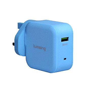 Lumsing Quick Charge 3.0 USB Mains Charger 18W for Android, iOS, Smartphones, Tablets & Cameras (Blue)