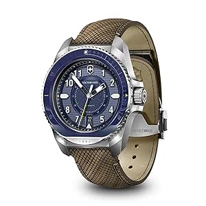 Victorinox Wood Journey 1884 Automatic, Blue Dial Analog Watch, 241980.1, Wrist Watch For Men, Band Color:Brown