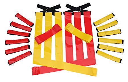 Flag Football Set Kids - 14 Player Kids Flag Football Kit includes 3 Velcro Flags Per Kids Belt plus 6 Replacement Flags for Flag Football - Kids Flag Football Belts and Flags Ideal for League Play