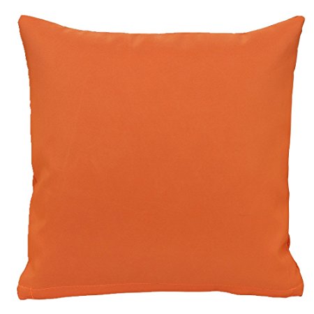 Sunnytech Home Decorative Hand Made Polyester Staple Fiber Waterproof Throw Pillow Case Cushion Cover For Travel Use, Outdoor,Rattan Sofa 18x18-inch (orange)