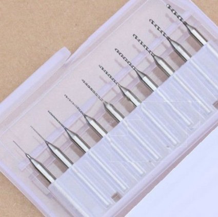 LSD Tungsten Steel Carbide PCB Print Circuit Board Endmills Cnc Router Tool Mini: 0.6-1.5mm Pack of 10 Silver