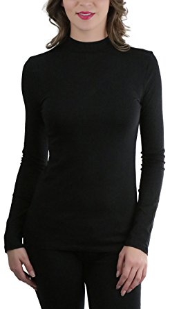 ToBeInStyle Women's Mock Neck Long Sleeve Classic Top