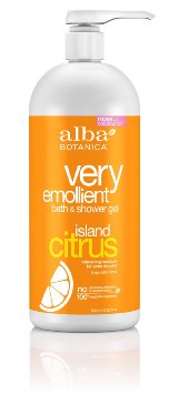 Alba Botanica Very Emollient Island Citrus Bath and Shower Gel 32 Ounce