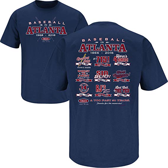 Smack Apparel Atlanta Baseball Fans. Baseball in Atlanta Navy T Shirt (SM-5X)