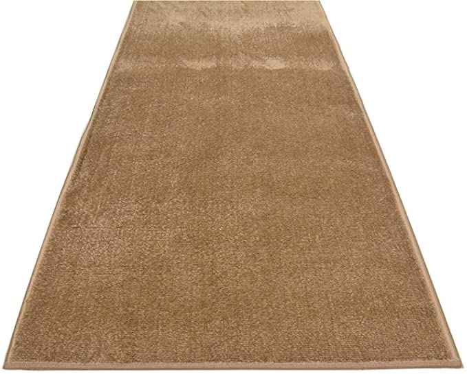 Custom Runner Solid Color Roll Runner 30 Inch Wide x Your Length Size Choice Anti Bacterial Slip Skid Resistant Rubber Back More Color Options Available Euro Collection (Camel Beige, 2 ft x 30 in)