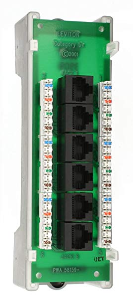 Leviton 47605-C5B Category 5 Voice and Data Module 6-Port, Bracket