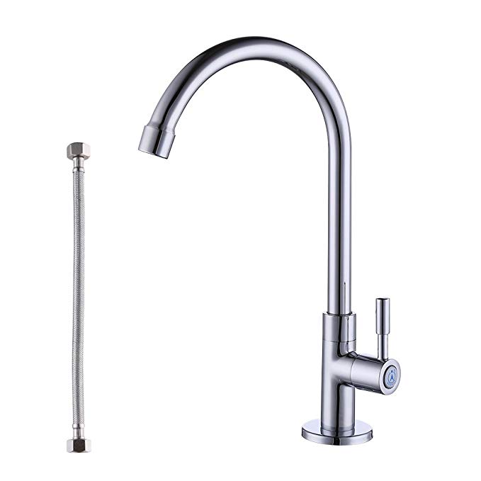 KES Lead-Free Kitchen Faucet Single Handle Bar Sink Faucet Single Hole Cold Water Only Brass Modern Replacement Tap, Polished Chrome, K8001A1LF