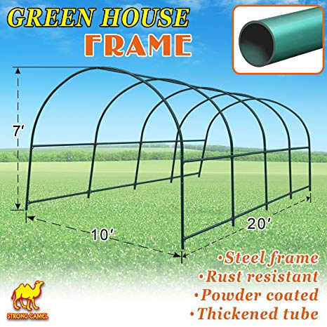 Strong Camel Multi-use Support Arch Frame for Climbing Plants/Flowers/Vegetables Size 20' X 10' X 7' Greenhouse Frame