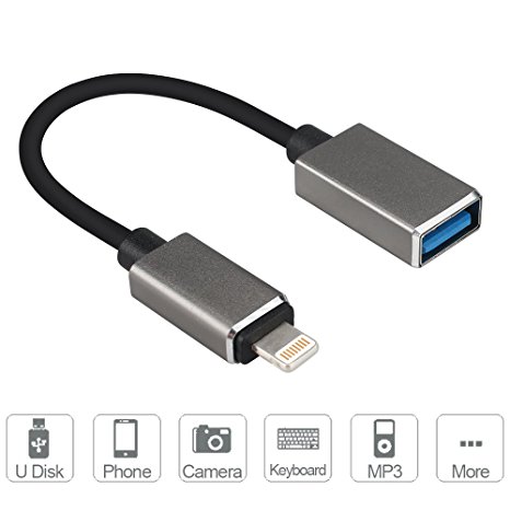 ElementDigital Lightning OTG Adapter 8 pin to USB Female OTG Cable for iPad, iPod & iPhone 7S / Plus 5S 5C 6S Work with the Newest Version [No Upgrade Needed]