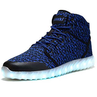 COODO Men Women Kids LED Shoes 7-Color-Lights USB Charging Light up Sneakers