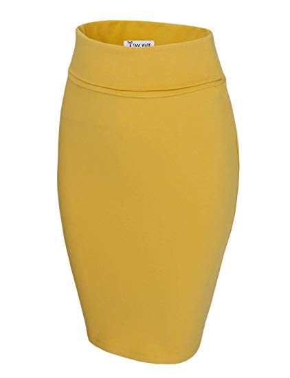 TAM WARE Women Casual Convertible Knee Length Pencil Skirt