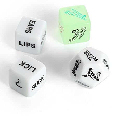 Valentines Day Decorations Dice Set of 4 Funny Dice Game Toy for Couples