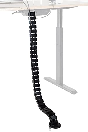 VIVO Vertebrae Cable Management Kit | Height Adjustable Desk Quad Entry Wire Organizer (DESK-AC01C)