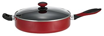 Mirro A79682 Get A Grip Aluminum Nonstick Jumbo Cooker Deep Fry Pan with Glass Lid Cover Cookware, 12-Inch