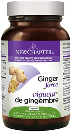 New Chapter Ginger Supplement - Ginger Force with Supercritical Organic Ginger   Non-GMO Ingredients - 60 ct Vegetarian Capsules