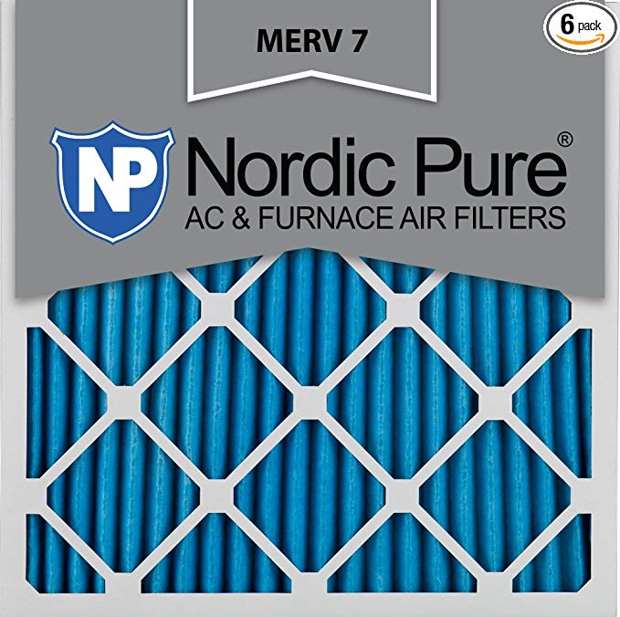 Nordic Pure 16x16x1 MERV 7 Pleated AC Furnace Air Filters 16x16x1M7-6 6 Pack