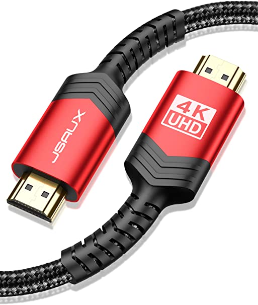 4K HDMI Cable, JSAUX 1M HDMI 2.0 Cable Ultral High Speed 18Gbps Lead Cord Support 3D, Video 4K@60Hz, UHD 2160P, HD 1080P, Ethernet Compatible with Fire TV, Apple TV, Xbox PlayStation PS4 PS3 PC - Red