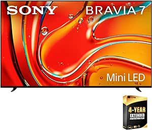 Sony BRAVIA 7 K65XR70 65 Inch 4K HDR Smart QLED Mini-LED TV (2024) Bundle with 4 Year CPS Enhanced Protection Pack