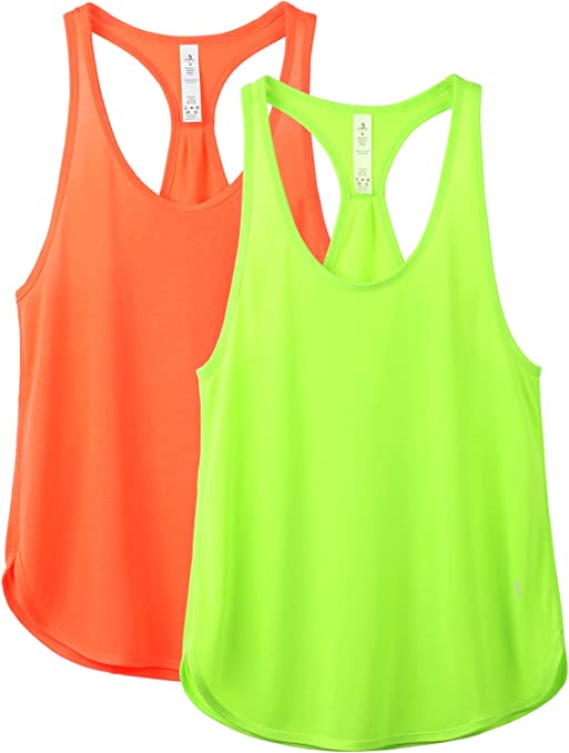 icyzone Workout Tank Tops for Women - Athletic Yoga Tops, Racerback Running Tank Top(Pack of 2)